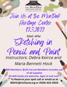Sketching in Pencil and Paint Workshop——— Taught by Artists Debra Keirce and Maria Bennett Hock