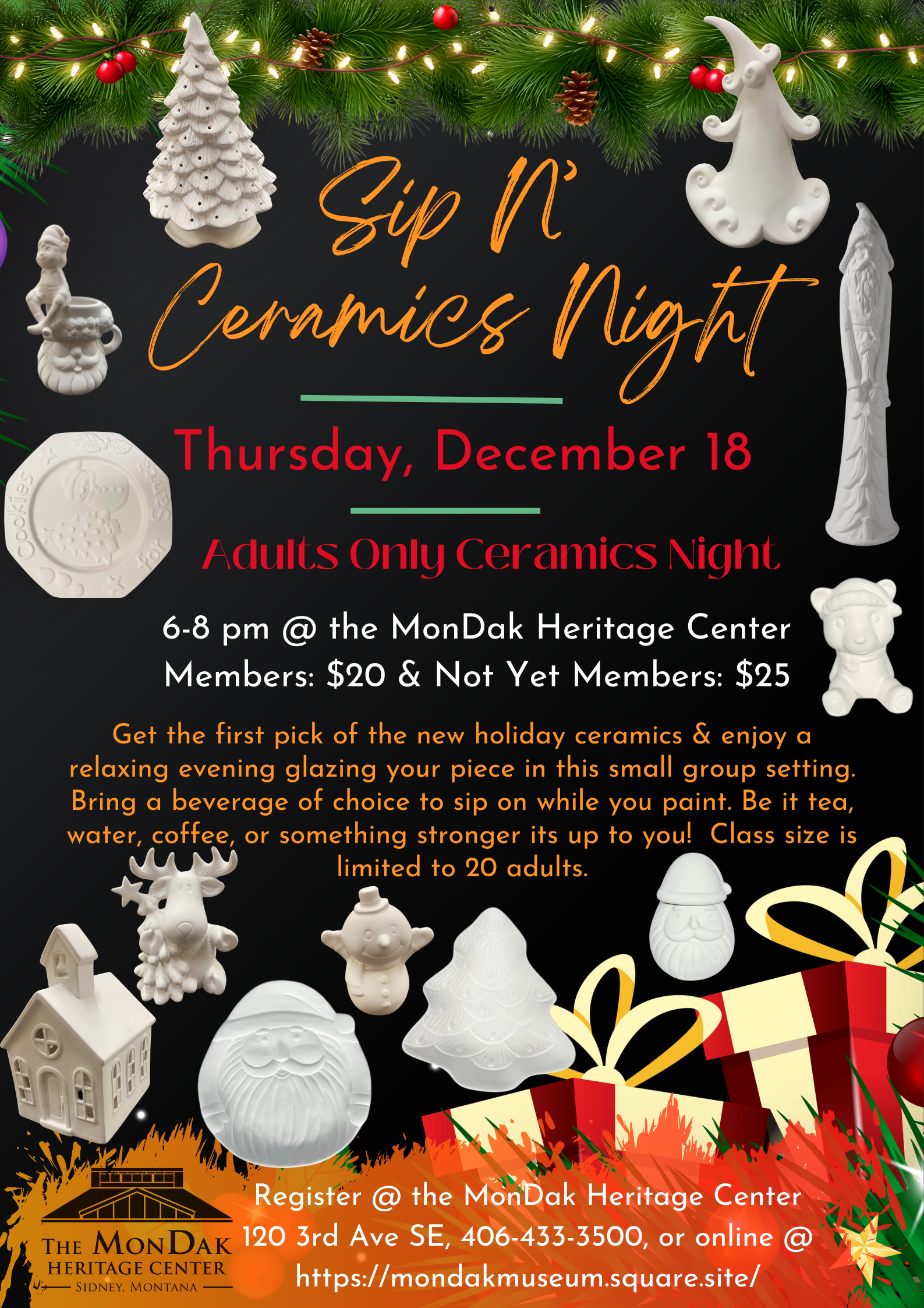 Sip N Ceramics December 18